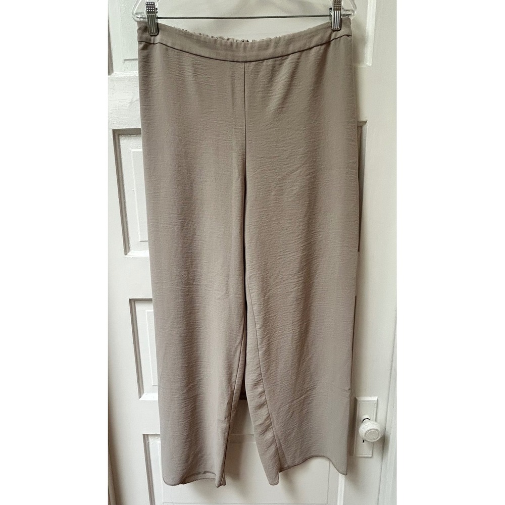 Chico's Taupe Elastic Back Wide Leg Relaxed Pull On Pants Size 1.5 (M/10)